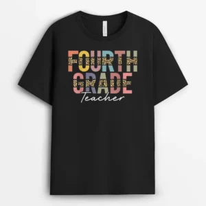 4th Grade Teacher Leopard Team Fourth Grade Squad Women T-Shirt - Black