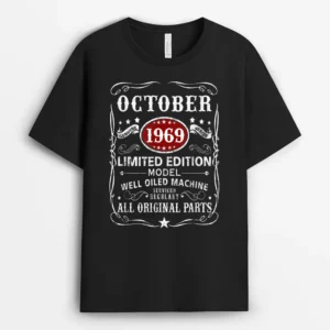 53 Years Old Gifts Decoration October 1969 53rd Birthday T-Shirt - Black