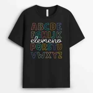 ABC Elemeno Alphabet Kindergarten Teachers Back To School T-Shirt - Black
