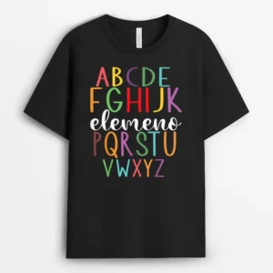 ABCD Elemeno Pre K Kindergarten Teacher Cute Back To School T-Shirt - Black