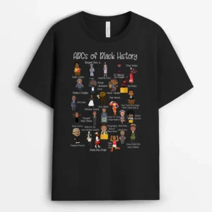 ABCs Of Black History Month Pride Teacher T-Shirt - Black