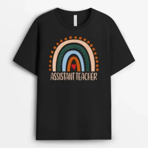 Assistant Teacher Rainbow Appreciation Day Back To School T-Shirt - Black