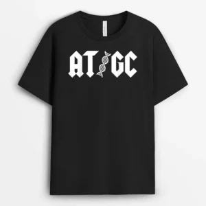 AT GC Biology DNA Strand Double Helix Teacher Pupil Student T-Shirt - Black