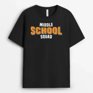 Back To School Design Middle School Squad Teacher Student T-Shirt - Black