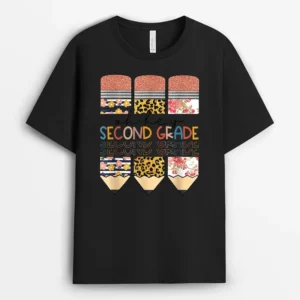 Back To School Oh Hey Second Grade Student Teacher Colourful T-Shirt - Black