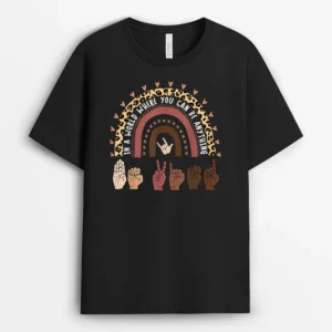 Be Kind Sign Language Hand Talking Teachers Interpreter ASL T-Shirt - Black